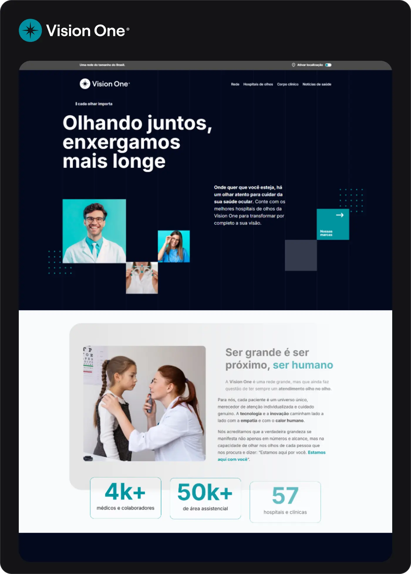 printscreen de site da Vision One, home