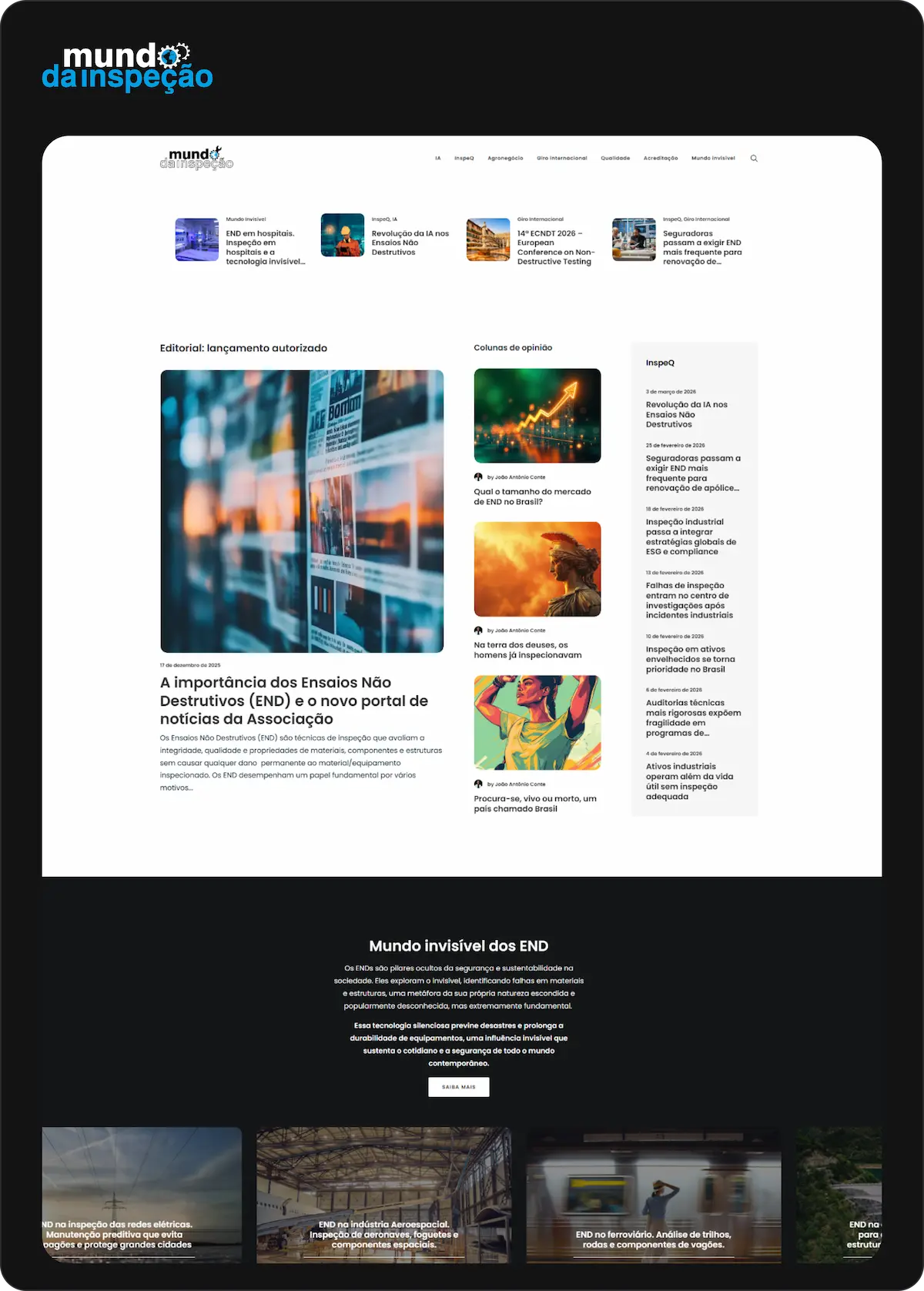 site Mundo da inspeção